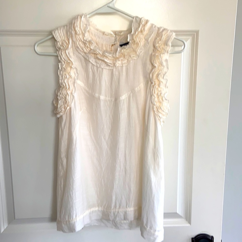 French Connection sleeveless ecru blouse size 2